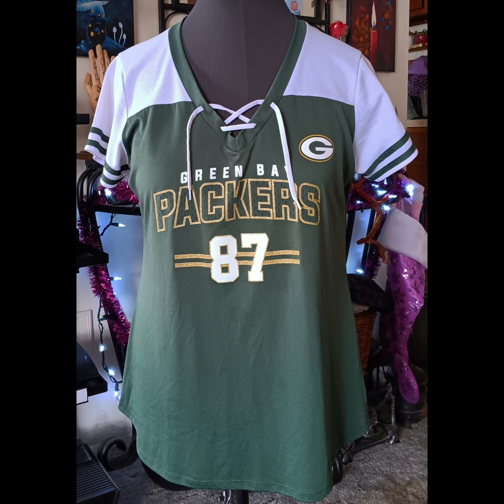 💚💛 Green Bay Packers Jordy Nelson Jersey Shirt 87 NFL Players 2XL XXL Womens